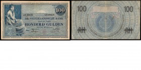Netherlands - 100 Gulden type 1921 Bankbiljet ‘Grietje Seel’. ht: Delprat - Vissering. sn: 2 letters 6 cijfers. 2 september 1924. Met serieletters in ...