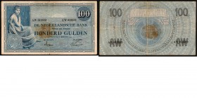 Netherlands - 100 Gulden type 1921 Bankbiljet ‘Grietje Seel’. ht: Delprat - Vissering. sn: 2 letters 6 cijfers. 18 september 1924. Met serieletters in...