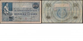 Netherlands - 100 Gulden type 1921 Bankbiljet ‘Grietje Seel’. ht: Delprat - Vissering. sn: 2 letters 6 cijfers. Kleinere serieletters en cijfers, hand...