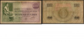 Netherlands - 1000 Gulden type 1926 Bankbiljet 'Grietje Seel'. ht: Delprat - Vissering. sn: 2 letters 6 cijfers.Mev. 152-1; AV 106A.1; P. 48; PL124.a....