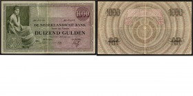Netherlands - 1000 Gulden type 1926 Bankbiljet ‘Grietje Seel’. ht: Westerman Holstijn - Trip. sn: 2 letters 6 cijfers.Mev. 152-3; AV 106A.3; P. 48; PL...