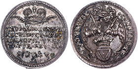 Leopold I, (1657-1705) Silver Token 1655 Homage in Vienna