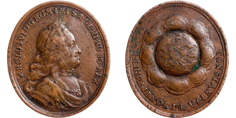 Charles VI. (1711-1740) Oval Coronation Bronze Medal
Coronation of Charles VI as...