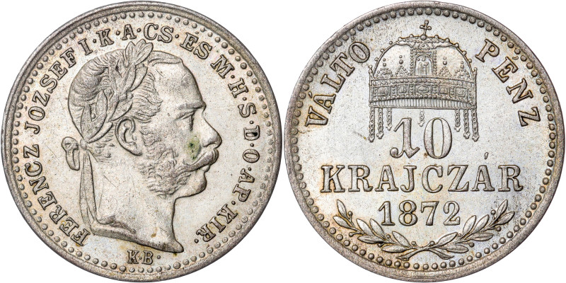 Francis Joseph I, Austrian Empire
10 Kreuzer 1872 Körmöcbánya

Franz Joseph I...