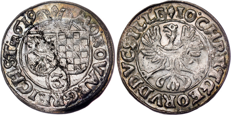 Silesia, Duchy of Liegnitz-Brieg-Wohlau, Johann Christian and Georg Rudolf, 3 Kr...