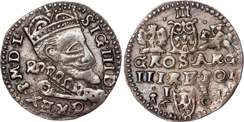 Zygmunt III Waza Groschen (Trojak) 1601 Lublin

Sigismund III Vasa, 3 groschen 1...