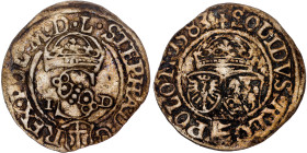 Poland – Stephen Bathory, Schilling Olkusz 1583 ID