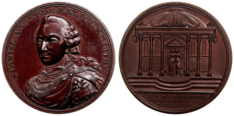 Stanisław August Poniatowski, Medal 1768 zrównanie w prawach dysydentów z katoli...