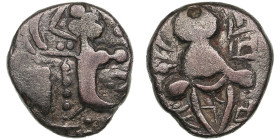 Kidarites and their successors (Jammu and Kashmir), debased AV Dinar (or Stater). Circa 5th century AD or later – Sri Pratapaditya II
7.10g. 20mm. VF/...