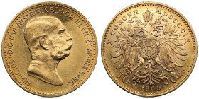 Austria 10 Corona 1909 - Franz Josef I (1848-1916)
3.40g. 900‰. XF+/UNC. Beautiful mint state specimen. Friedberg 512; KM 2815.