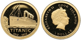 Cook Islands 1 Dollar 2012 - 100th Anniversary of the Titanic
0.51g. 999‰. PROOF. Friedberg 162; KM 1375.