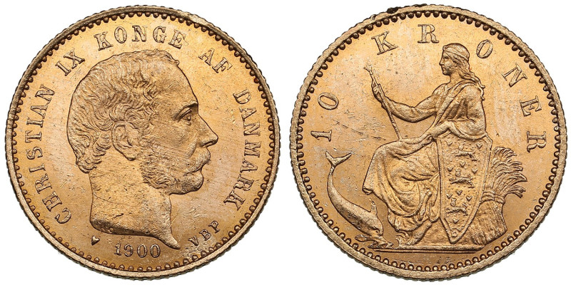 Denmark 10 Kroner 1900 VBP - Christian IX (1863-1906)
4.48g. 900‰. UNC/AU. An at...