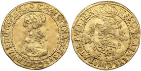 Estonia (Reval, Sweden) Gold Ducat 1650 GP - Kristina (1632-1654)
3.39g. 986‰. VF/VF. Gerhard Philip (Moneyer 1648-1652). It is very rarely encountere...