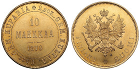 Finland (Russia) 10 Markkaa 1879 S - Alexander II (1855-1881)
3.23g. 900‰. AU/UNC. Beautiful mint state specimen. KM 8; Friedberg 4; Bitkin 615.