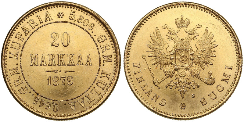 Finland (Russia) 20 Markkaa 1879 S - Alexander II (1855-1881)
6.44g. 900‰. UNC/U...