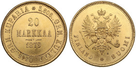 Finland (Russia) 20 Markkaa 1879 S - Alexander II (1855-1881)
6.44g. 900‰. UNC/UNC. Beautiful mint state specimen. Friedberg 1; KM 9.2; Bitkin 612. ...