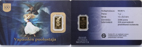 Finland Gold Bar 2017 - 100th Anniversary of Finland Independence - Defender of Freedom
1g. 999‰. PROOF. 
