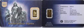 Finland Gold Bar 2017 - 100th Anniversary of Finland Independence - Finnish maiden and lion
1g. 999‰. PROOF. 