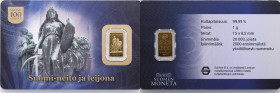 Finland Gold Bar 2017 - 100th Anniversary of Finland Independence - Finnish maiden and lion
1g. 999‰. PROOF. 