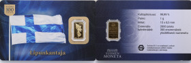 Finland Gold Bar 2017 - 100th Anniversary of Finland Independence - Flag bearer
1g. 999‰. PROOF. 