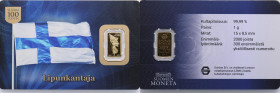 Finland Gold Bar 2017 - 100th Anniversary of Finland Independence - Flag bearer
1g. 999‰. PROOF. 