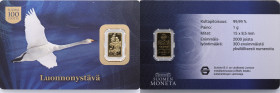 Finland Gold Bar 2017 - 100th Anniversary of Finland Independence - Nature lover
1g. 999‰. PROOF. 