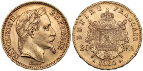 France 20 Francs 1864 A - Napoleon III (1852-1870)
6.44g. 900‰. AU/AU. An attractive specimen with mint luster and nice toning. Friedberg 584; Gad. 10...