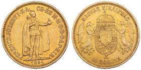 Hungary 10 Korona 1894 KB - Franz Josef I (1848-1916)
3.35g. XF-/VF. Some mint luster. Friedberg 252; KM 485. 