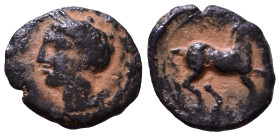 North Africa, Carthage? Uncertain mint in Sicily or Carthage, circa 400-350 BC ? Æ 10mm, 0,66g *Repatinated*