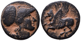 BRUTTIUM, Lokroi Epizephyrioi. temp. Pyrrhos of Epeiros. Circa 281-272 BC. Æ 18mm, 4,00g *Repatinated*