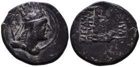 KINGS of ARMENIA. Tigranes II 'the Great'. 95-56 BC. Æ Tetrachalkon (20mm, 4.42 g, 11h). Draped bust right, wearing tiara with star and eagles / Blund...