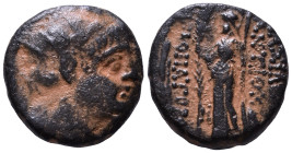 SELEUKID KINGDOM. Antiochos IX Eusebes Philopator (Kyzikenos) 114/3-95 BC. Uncertain mint. Obv: Radiate head right. Rev: ΒΑΣΙΛΕΩΣ ΑΝΤΙΟΧΟΥ / ΦΙΛΟΠΑΤΟΡ...