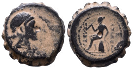 SELEUKID KINGS of SYRIA. Seleukos IV Philopator, 187-175 BC. AE Serrate 14mm, 3,39g *Repatinated*