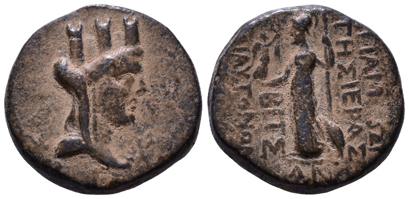 SYRIA, Seleucis and Pieria. Apameia 31 BC. Dated SE 282 = 31/0 BC. Turreted and ...