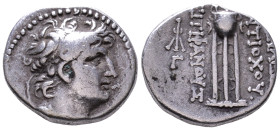 SELEUKID KINGDOM, Antiochos VIII Epiphanes (Grypos). 121/0-97/6 BC. AR Drachm. Antioch on the Orontes mint. Second reign at Antioch, 112-111/0 BC. Dia...