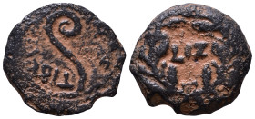 JUDAEA. Procurators. Pontius Pilate, 26-36. Prutah AE 15mm, 1,76g *Repatinated*