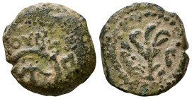 JUDAEA. Hasmoneans. Alexander Jannaeus. (Yehonatan), 103-76 BC. Æ Prutah 13mm, 2,00g
