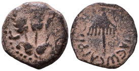 JUDAEA. Herodians. Agrippa I, 37-43. Prutah AE 15mm, 2,00g *Repatinated*