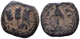 JUDAEA. Herodians. Agrippa I, 37-43. Prutah AE 16mm, 2,12g *Repatinated*