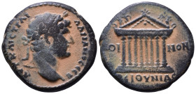 BITHYNIA. Koinon of Bithynia. Hadrian 117-138 AD. Uncertain mint, possibly Nicomedia ca. 117-138 AD. AVT KAIC TPAI AΔPIANOC CЄB, radiate head right. R...