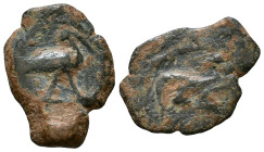 EGYPT, Alexandria. Æ Dichalkon Circa 1st-3rd Century AD. Ibis standing right / Crocodile standing left. 10mm x 14mm, 0,86g