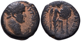 JUDAEA, Judaea Capta. Titus, as Caesar, 69-79. Caesarea Maritima, circa 71-73. ΑΥΤΟΚΡ ΤΙΤΟΣ ΚΑΙΣΑΡ Laureate head of Titus to right. Rev. ΙΟΥΔΑΙΑC ΕΑΛⲰ...