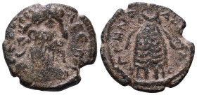 MESOPOTAMIA. Carrhae. Septimius Severus, AD 193-211. AE 15mm, 2,00g