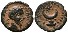 MESOPOTAMIA. Carrhae. Septimius Severus, 193-211. AE 15mm, 1,95g *Repatinated*