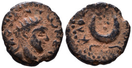MESOPOTAMIA. Carrhae. Caracalla 198-217. AE 16mm, 3,11g *Repatinated*