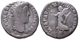 Commodus (177-192) AR Denarius Rome, 192. L AEL AVREL COMM AVG P FEL, Laureate head of Commodus to right. P M TR P XVII IMP VIII COS VII P P, Victory ...