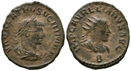Aurelian and Vabalathus AD 270-275. Antoninianus Æ 21mm, 3,56g