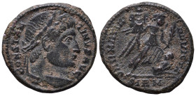 Constantine I the Great AD 306-337. Sirmium Follis Æ. CONSTANTINVS AVG, laureate head right / SARMATIA DEVICTA, Victory advancing right, holding palm ...