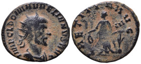 Aurelian AD 270-275. Antoninianus Overstrike ? Æ 20mm, 3,00g *Repatinated*