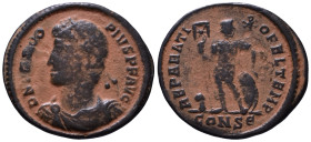 Procopius, Usurper, 365-366. Constantinople. D N PROCOPIVS P F AVG Diademed, draped and cuirassed bust left. Rev. REPARATIO FEL TEMP Procopius standin...